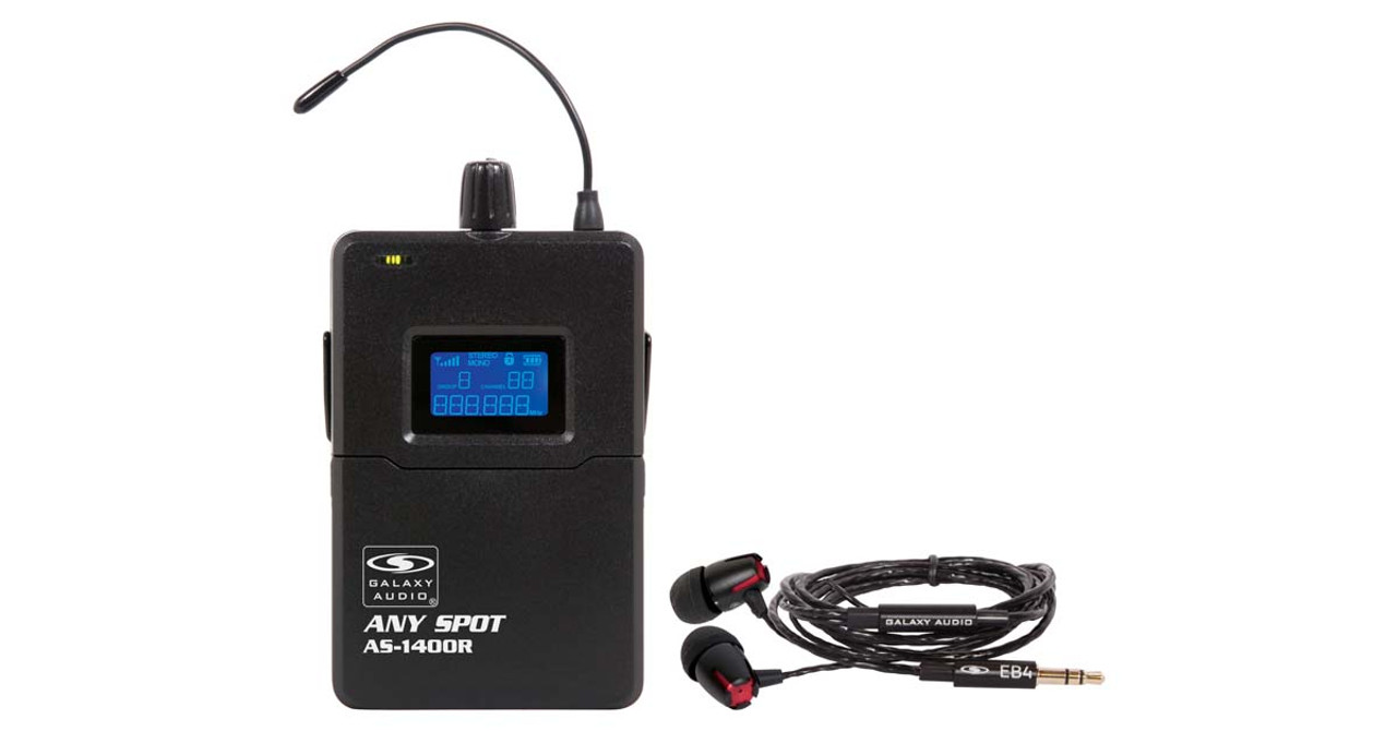 Galaxy Audio AS-1400* Wireless Personal In-Ear Monitor System With Mixed Mono Mode