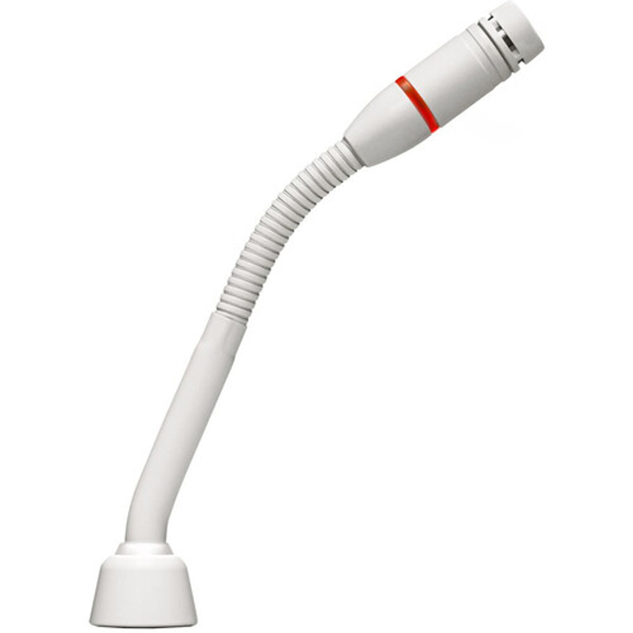 Shure MX405WRLP/C-VBDL Shock-Mounted Gooseneck Mic with Cardioid Capsule, No Preamp, and Red LED Ring on Top (White) (MX405WRLP/C-VBDL)