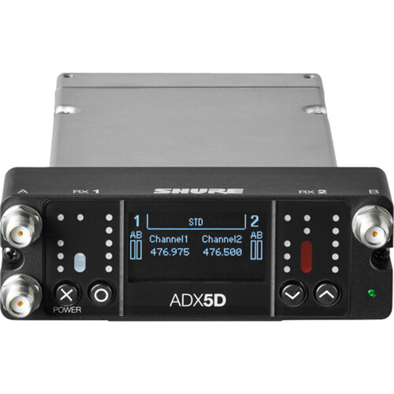 Shure ADX5DUS=-A Axient Digital Dual-Channel Slot-Mount Wireless Receiver (470 to 636 MHz) (ADX5DUS=-A)