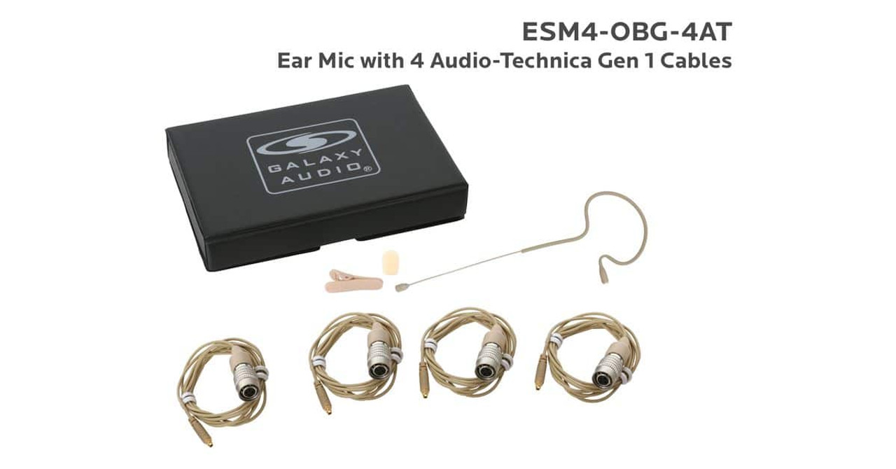 Galaxy Audio ESM4-OBG-4AT Beige Omni-Directional Ear Microphone With Audio-Technica Gen 1 Cables