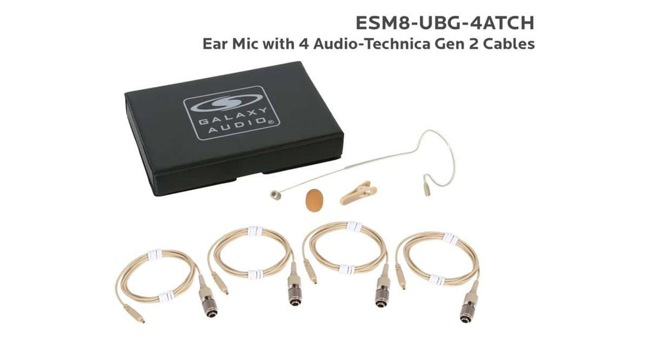 Galaxy Audio ESM8-UBG-4ATCH Beige Uni-Directional Ear Microphone With Generation 2 Audio-Technica Cables