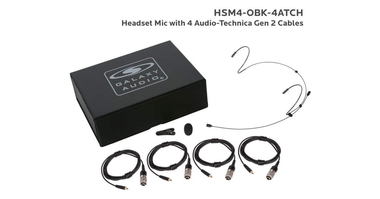 Galaxy Audio HSM4-OBK-4ATCH Black Headset Mic With 4 ATCH Cables 