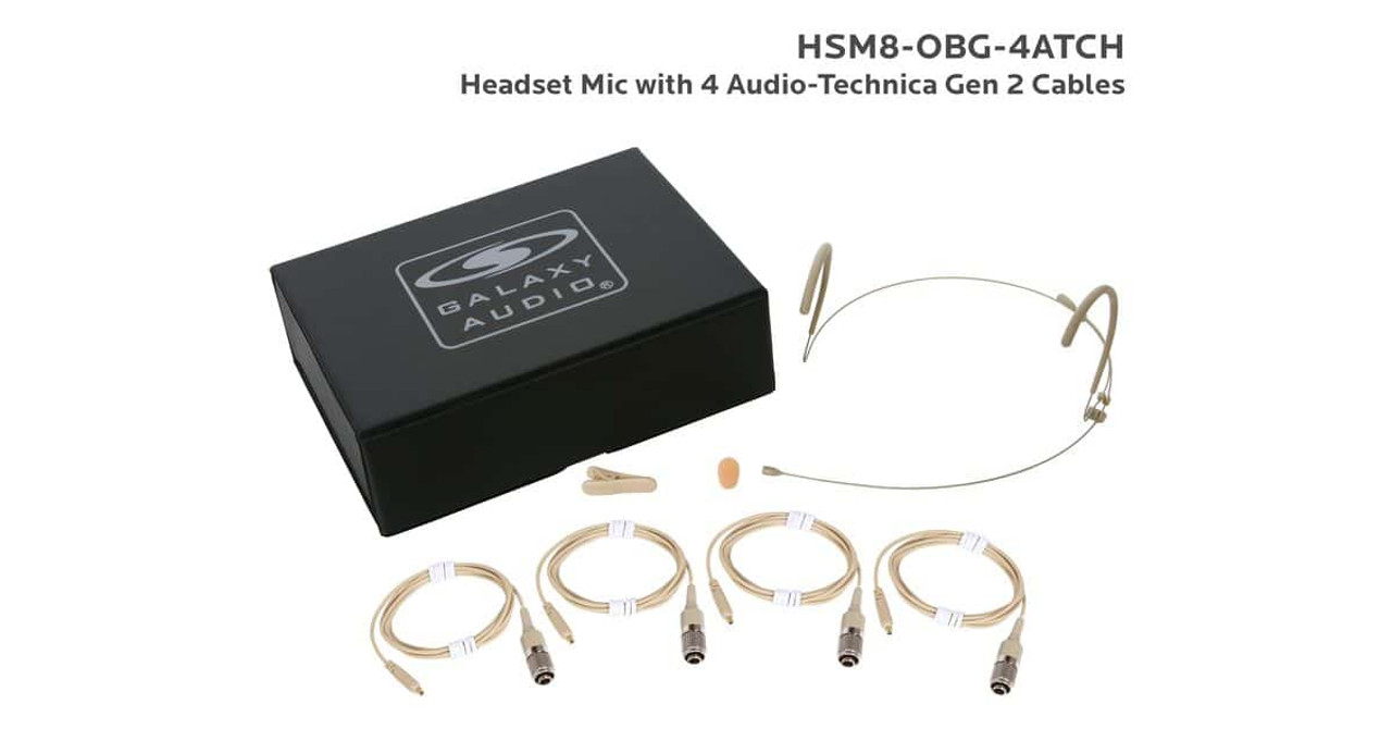 Galaxy Audio HSM8-OBG-4ATCH Headset Mic With 4 ATCH Cables