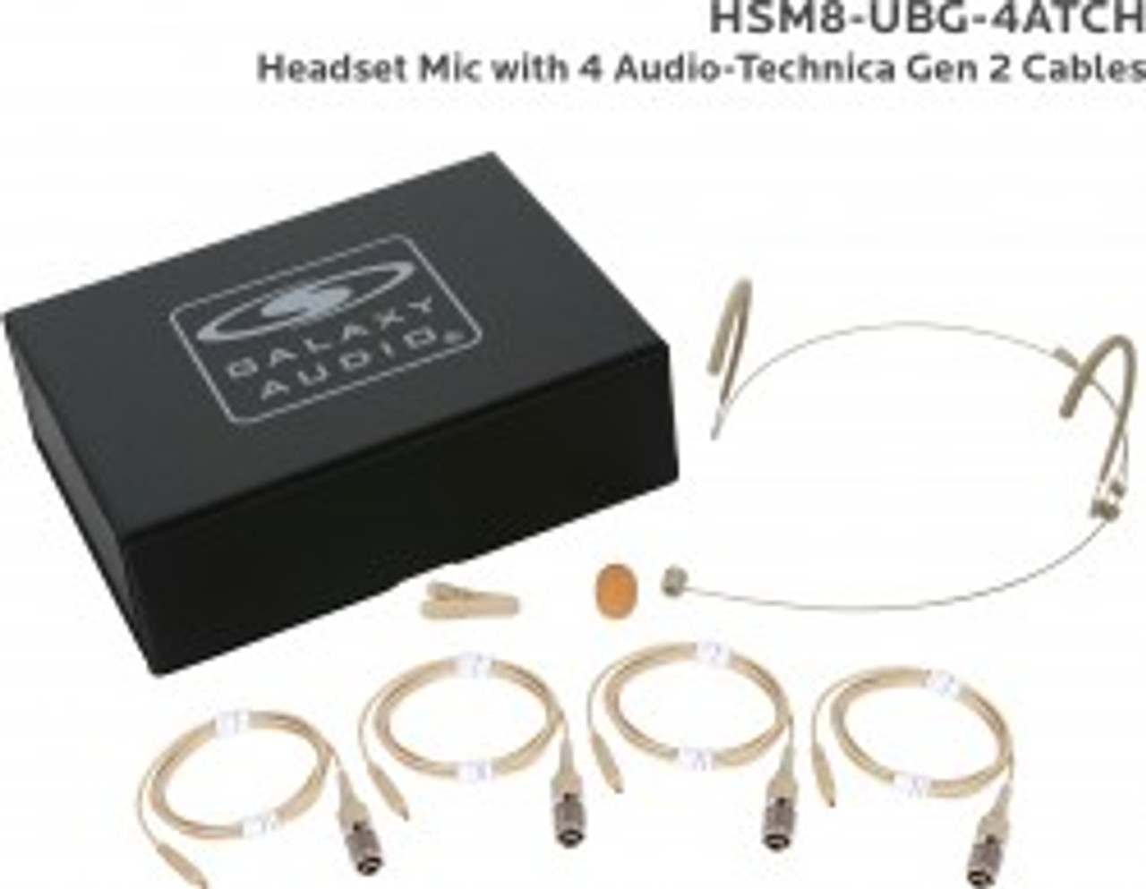 Galaxy Audio HSM8-UBG-4ATCH Beige Uni-Directional Headset Mic With 4 ATCH Connectors