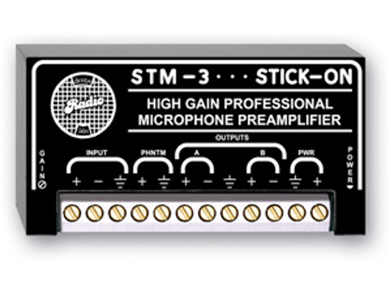 RDL STM-3 High Gain Microphone Preamplifier - 45 to 75 dB gain (STM-3)
