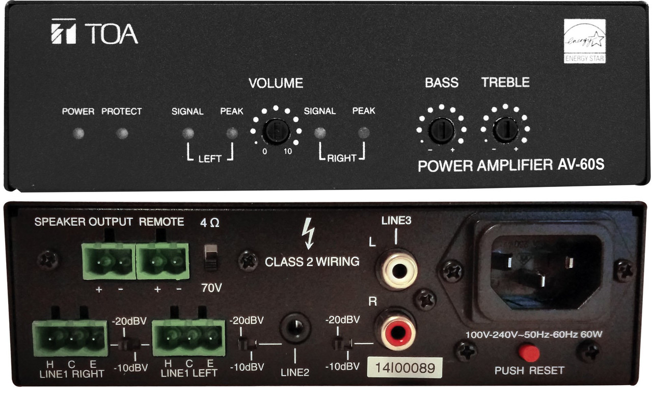 TOA AV-60S-AM Micro Amplifier 60W (AV-60S-AM)