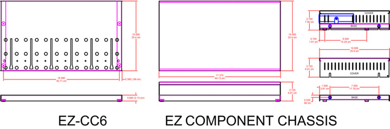 RDL EZ-CC6 Component Chassis for 6 Increments of 1/6 Rack Width (EZ-CC6)