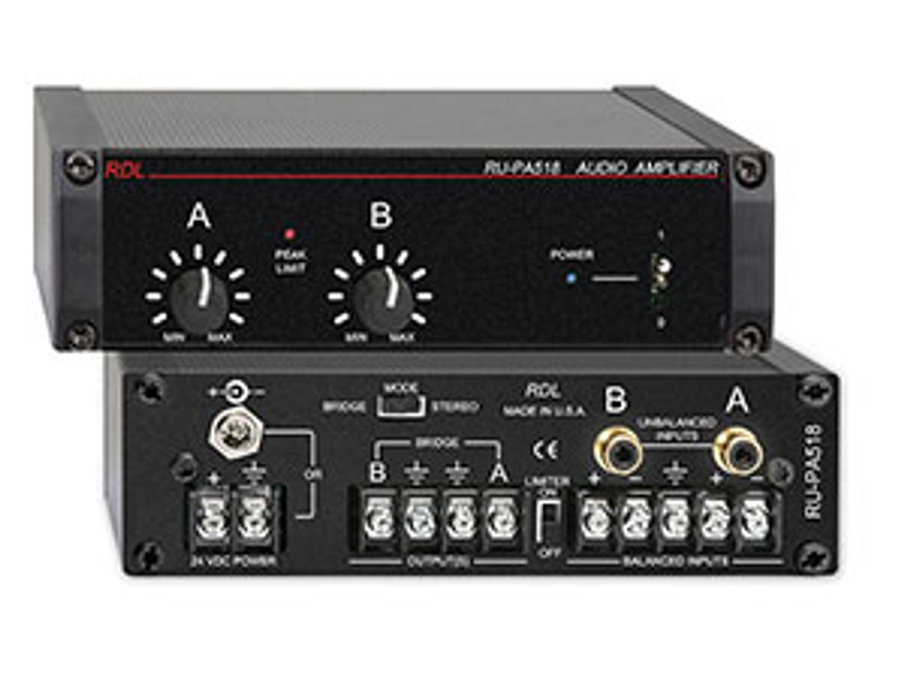 RDL RU-PA518 10 W Stereo / 18 Watt Mono Audio Amplifier - 8 Ω (RU-PA518)