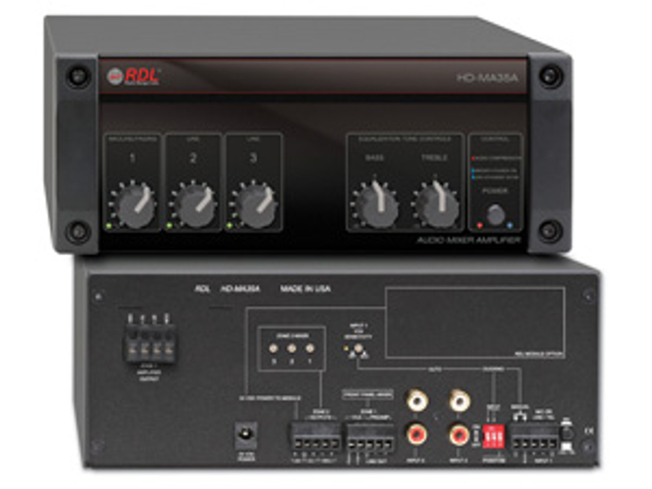 RDL HD-MA35A 35 Watt Mixer Amplifier with Power Supply (HD-MA35A)