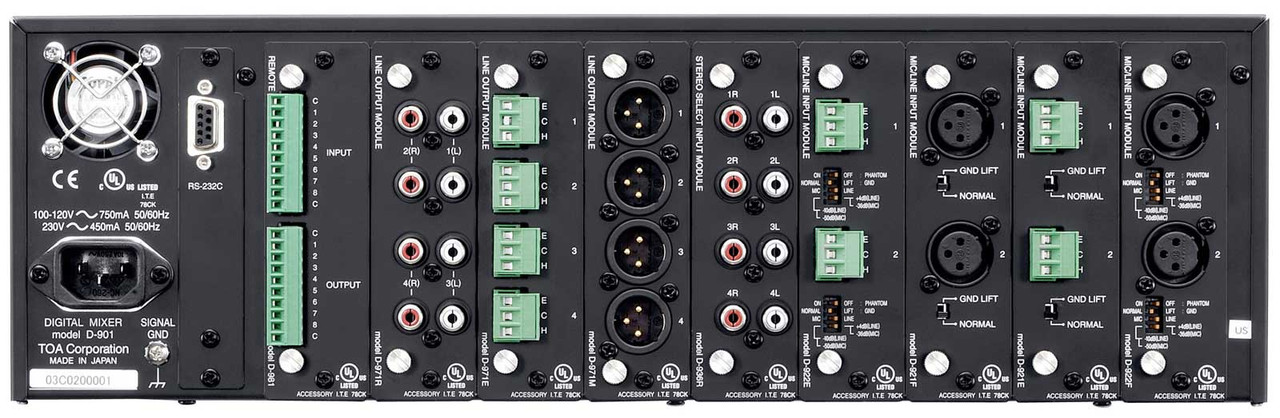 TOA D-901US Twelve-Line Modular Digital Mixer