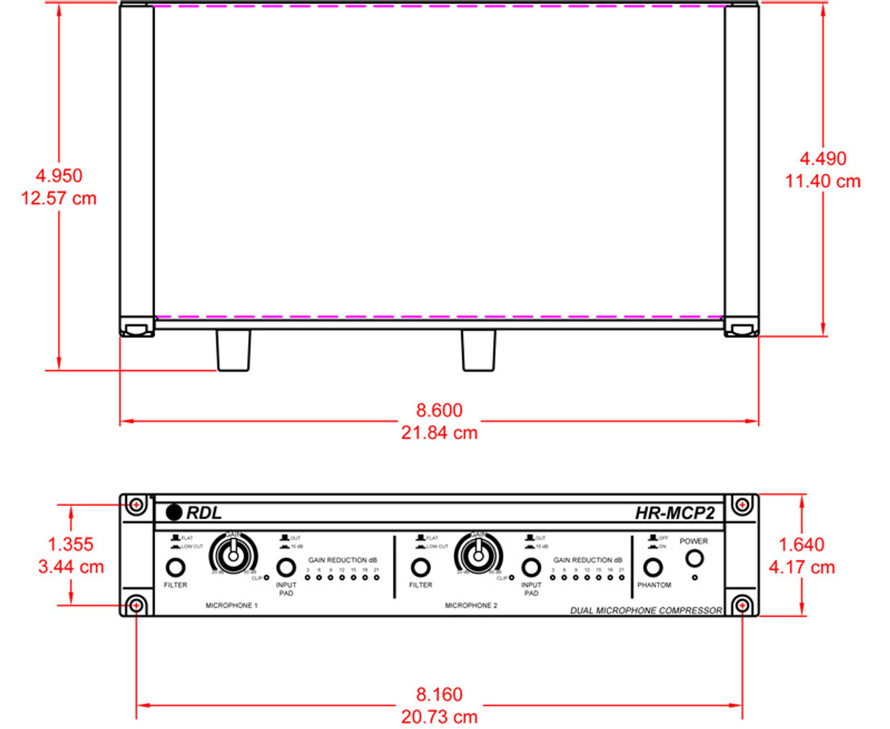 RDL HR-MCP2 Dual Microphone Compressor