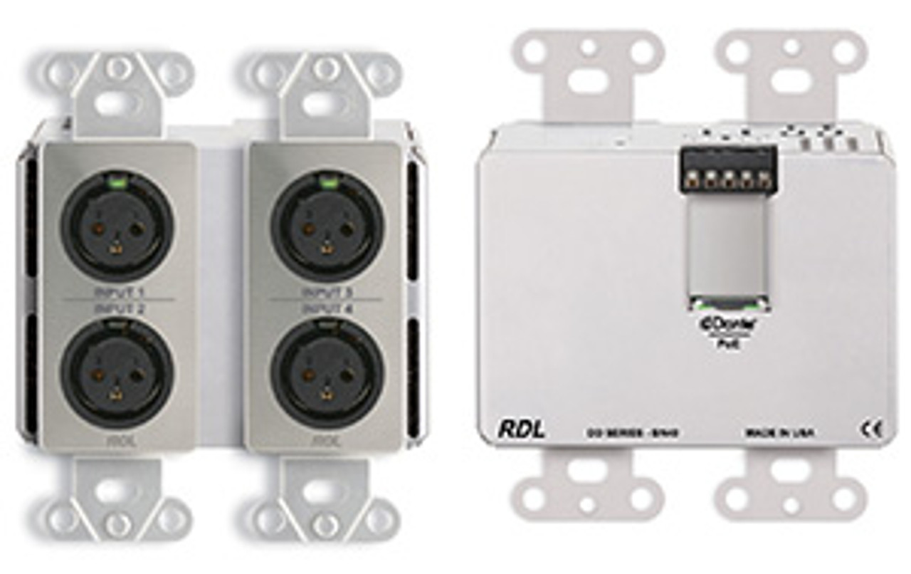 RDL DD-BN40 Wall-Mounted Bi-Directional Mic/Line Dante Interface 4 x 2 (DDBN40)