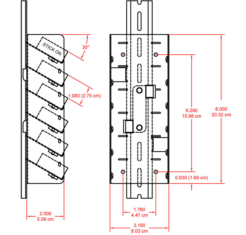 RDL DRA-35S6 35mm DIN Rail Mounting Shelf Adapter for 6 RDL STICK ON Modules (DRA-35S6)