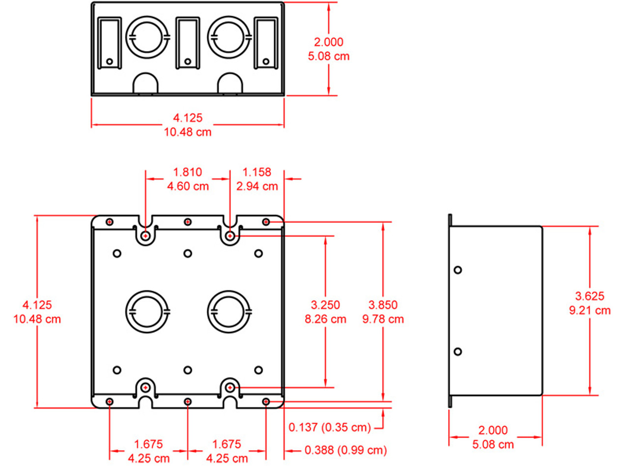 RDL WB-2U Universal Wall Box Double Mounts (WB-2U)