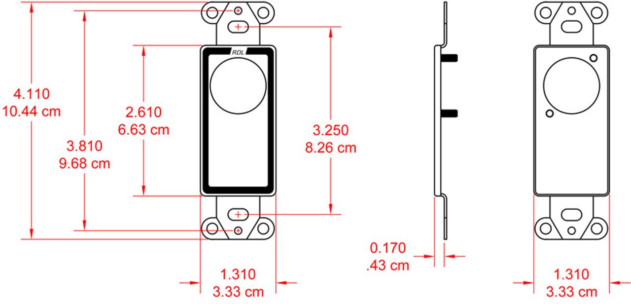 RDL D-D1T Single Plate for Standard and Specialty Connectors