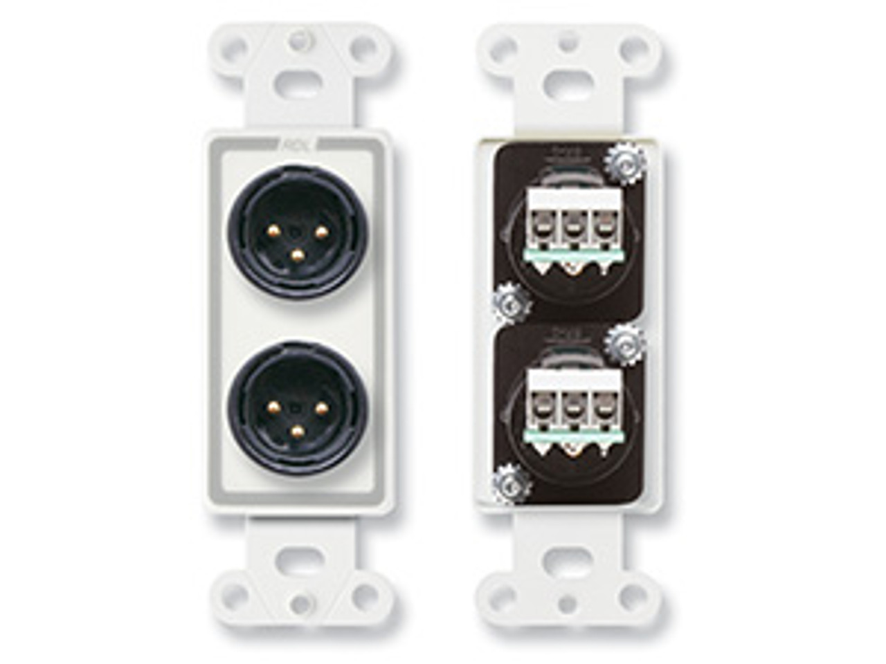 RDL D-XLR2M Decora Wall Plate with Dual XLR Male Connectors (D-XLR2M)