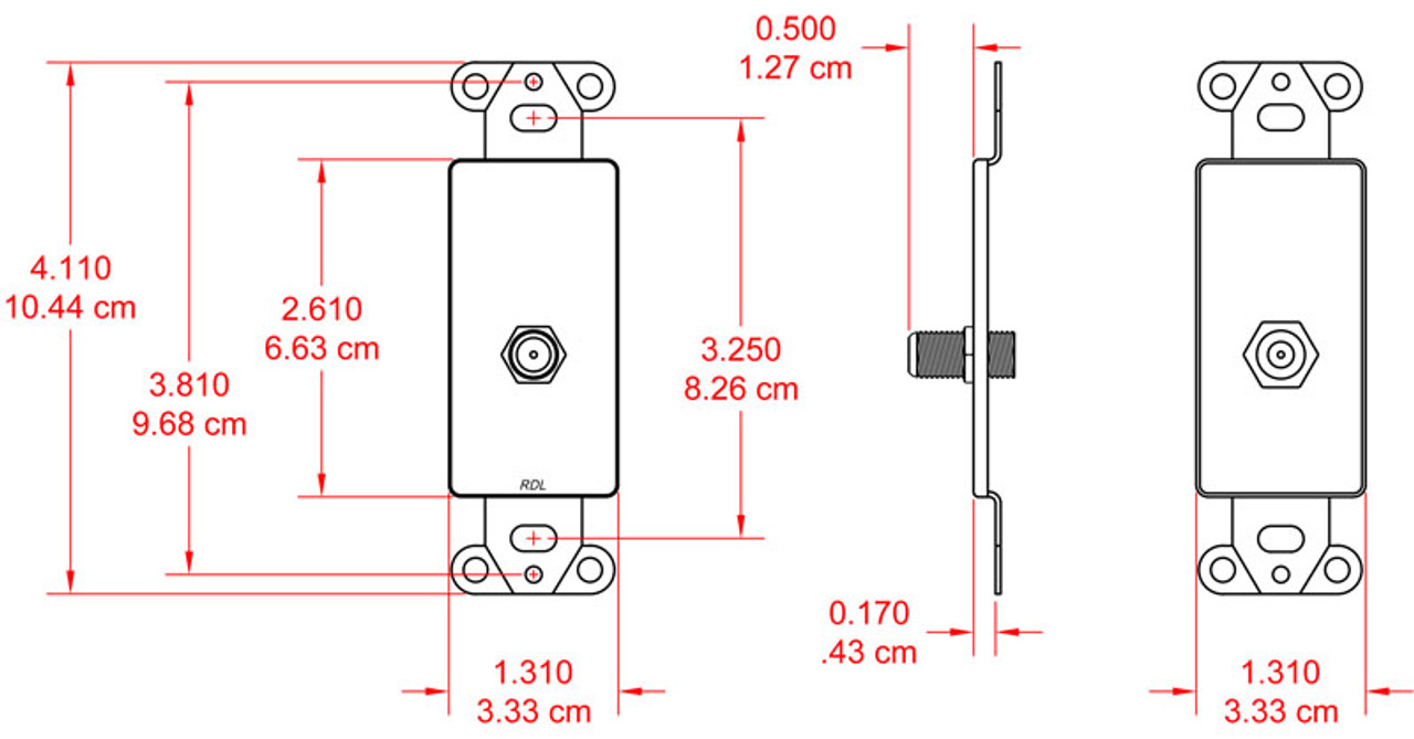 RDL DS-F Double-Type F Jack D-Style Plate (Stainless Steel) (DS-F)