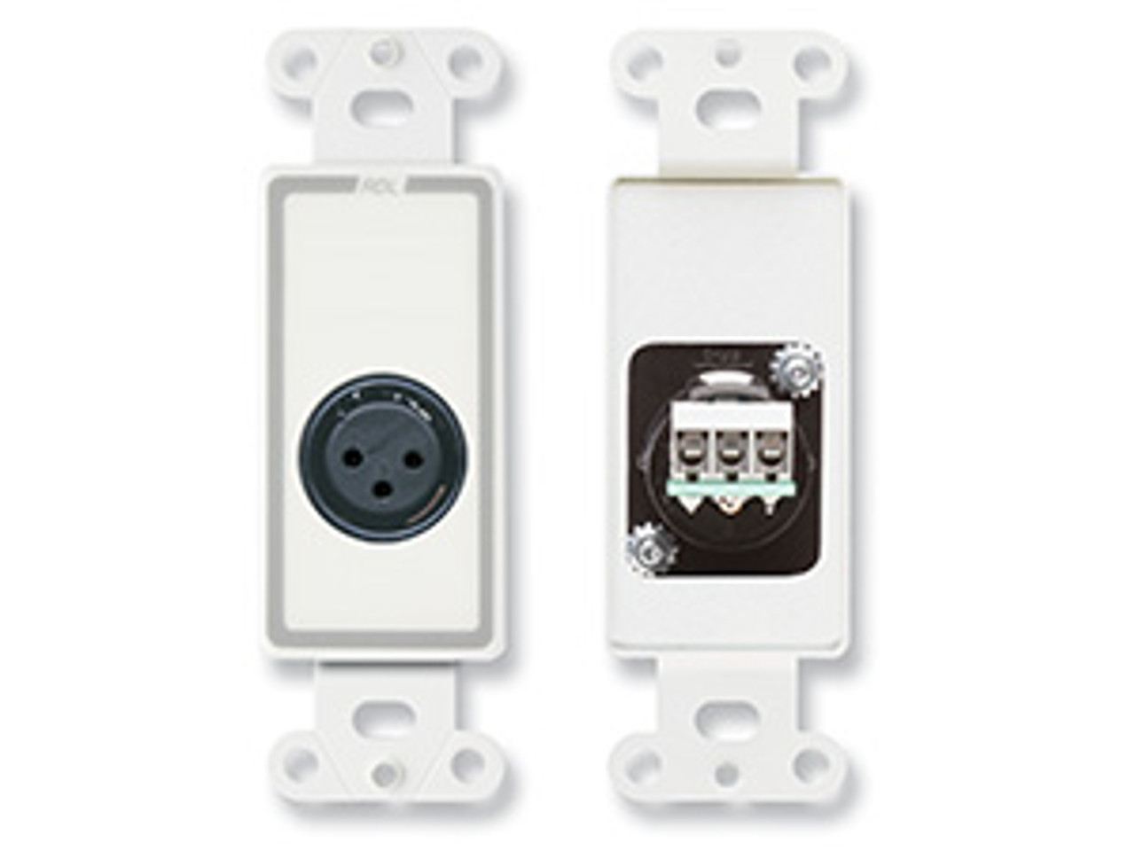 RDL D-XLR3F XLR 3-pin Female Jack on Decora® Wall Plate (DXLR3F)