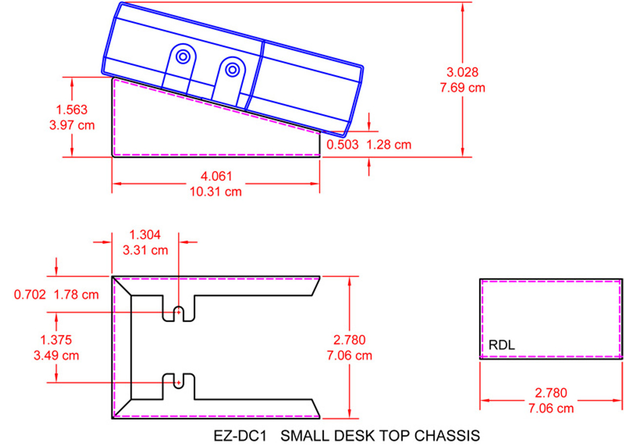 RDL EZ-DC1 Desktop Chassis for 1/6 Rack Width EZ Series Products (EZ-DC1)