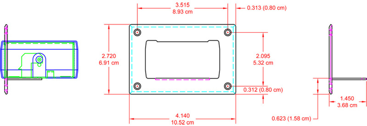 RDL EZ-SMB1 Surface Mount Bezel for 1/6 Rack Width EZ Products (EZ-SMB1)