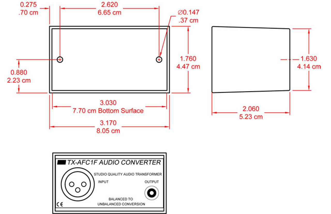 RDL TX-AFC1F Balanced to Unbalanced Audio Transformer - XLR, RCA (TX-AFC1F)