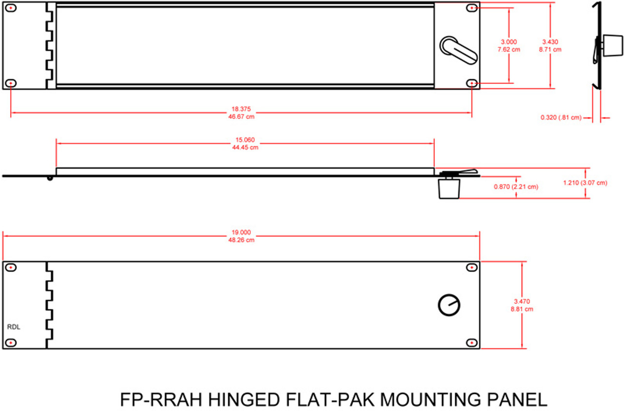 RDL FP-RRAH Rack Adapter FLAT-PAK Series - 19" Hinged (FP-RRAH)