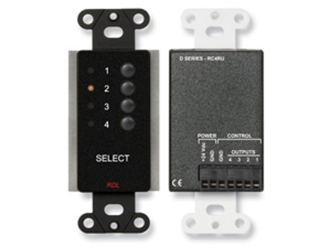 RDL D-RC4RU 4 Channel Remote Control for RACK-UP 4x1 Audio or Video Switchers (DRC4RU)