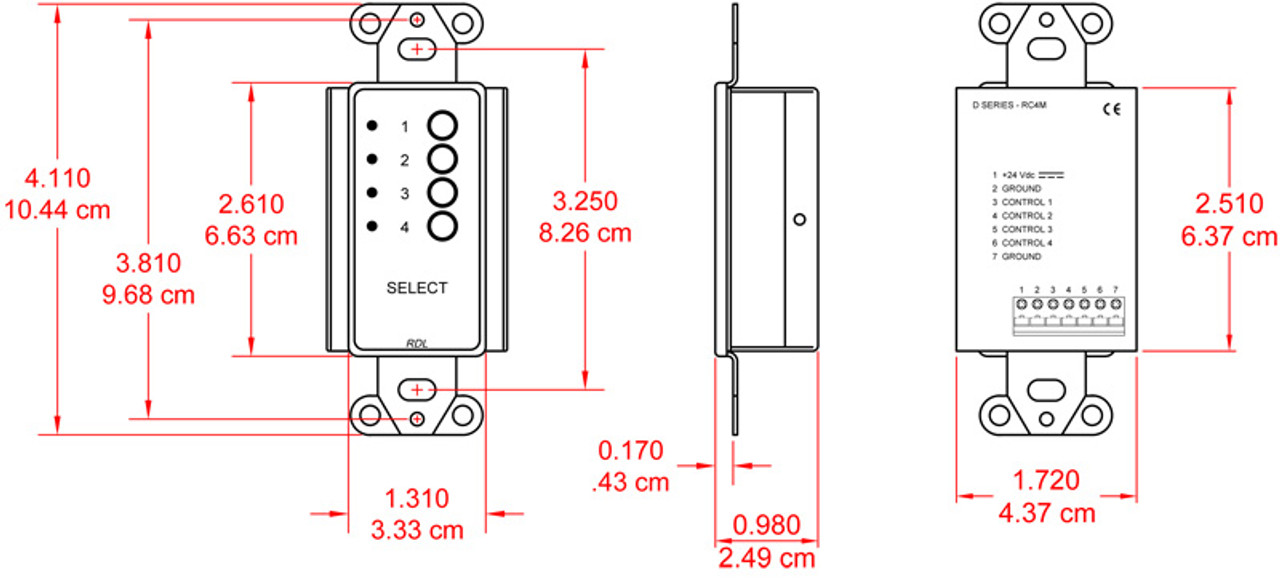 RDL D-RC4M 4 Channel Remote Control (DRC4M)