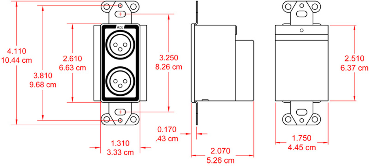 RDL D-TPSM2A Active Dual XLR Microphone Input Preamplifier to Twisted Pairs Format-A (DTPSM2A)