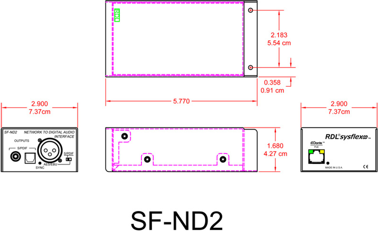 RDL SF-ND2 Network to Digital Audio Interface (SF-ND2)