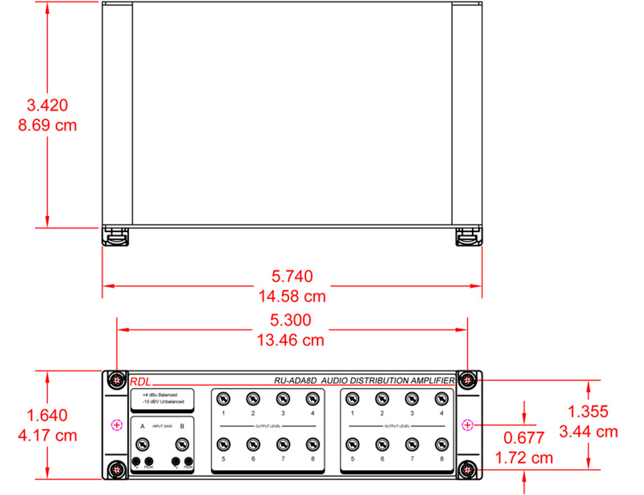 RDL RU-ADA8D Audio Distribution Amplifier (RU-ADA8D)