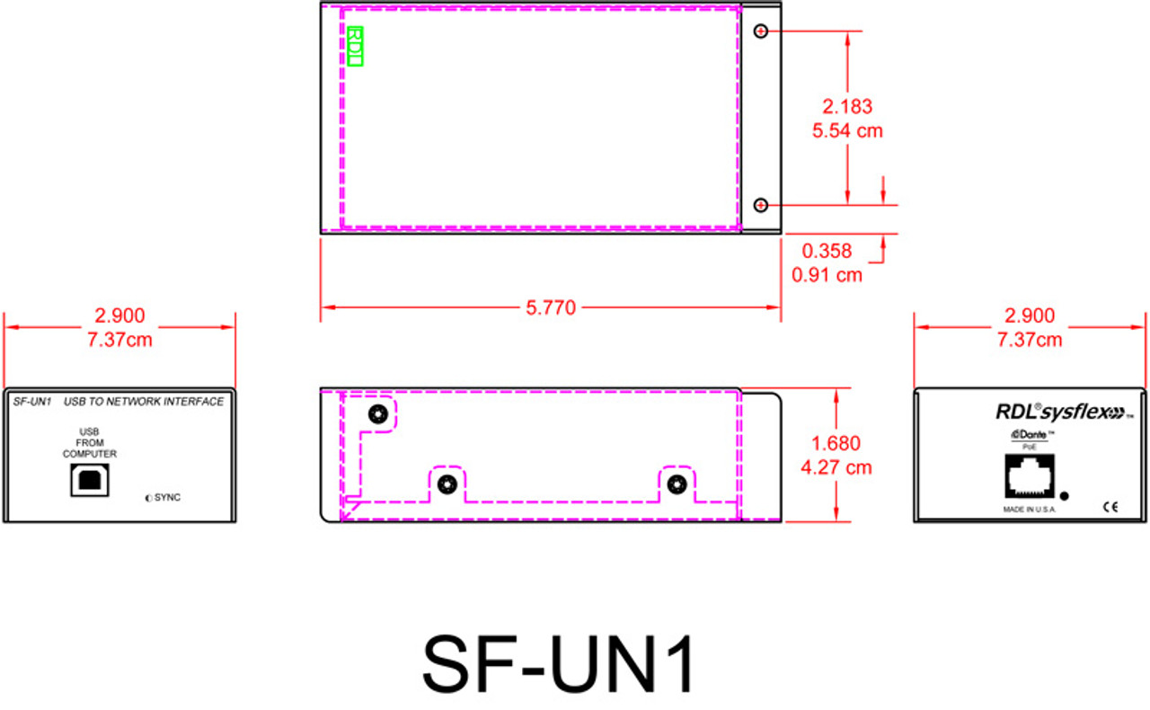 RDL SF-UN1 USB to Dante Network Interface (SF-UN1)