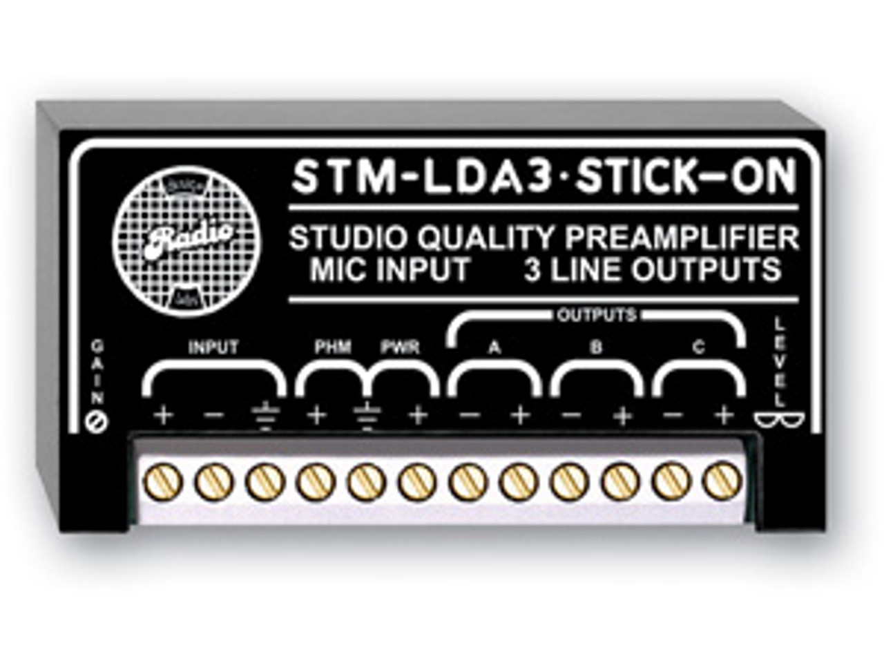 RDL STM-LDA3 Studio Quality Microphone Preamplifier with Phantom - 3 Line Outputs (STM-LDA3)