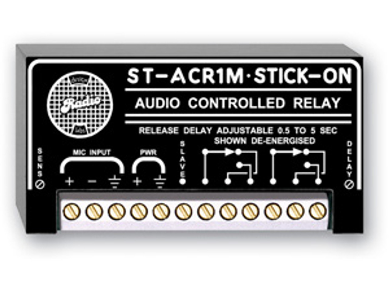 RDL ST-ACR1M Microphone Level Audio Controlled Relay - 0.5 to 5 s delay (ST-ACR1M)