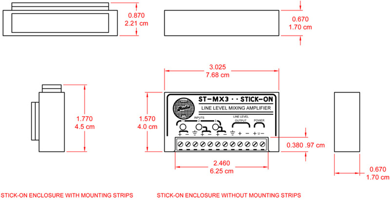 RDL ST-MX3 3 Channel Audio Mixer - Line Input and Output (ST-MX3)