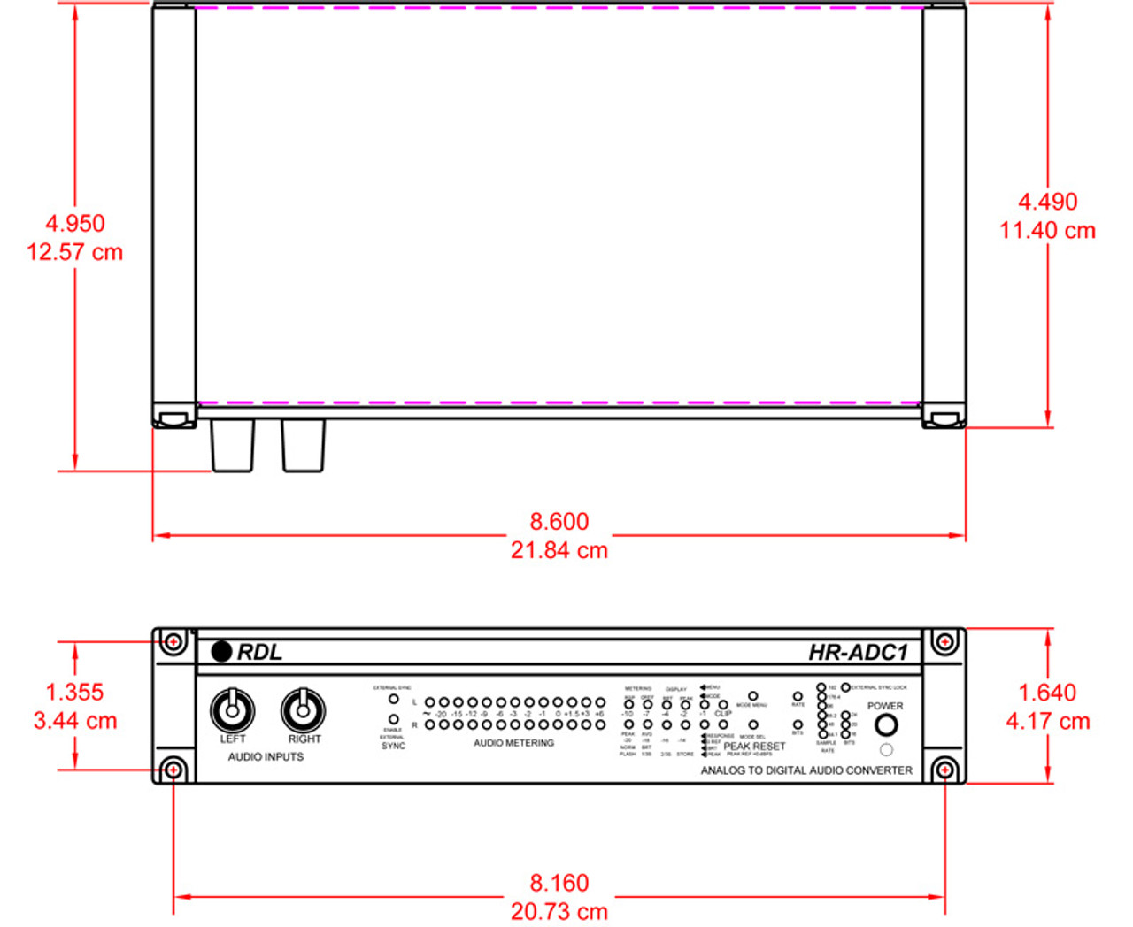 RDL HR-ADC1 Analog to Digital Audio Converter (HR-ADC1)