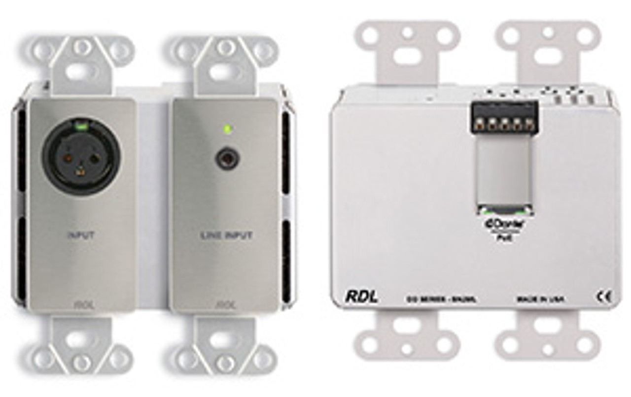 RDL DD-BN2ML Wall-Mounted Bi-Directional Mic/Line Dante Interface 2 x 2 (DDBN2ML)