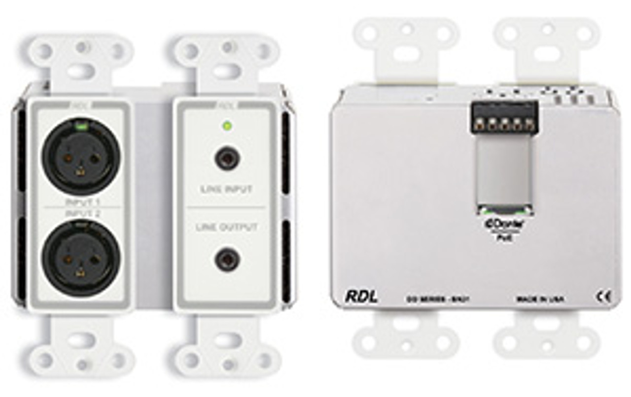 RDL DD-BN31 Wall-Mounted Bi-Directional Mic/Line Dante Interface 4 x 4