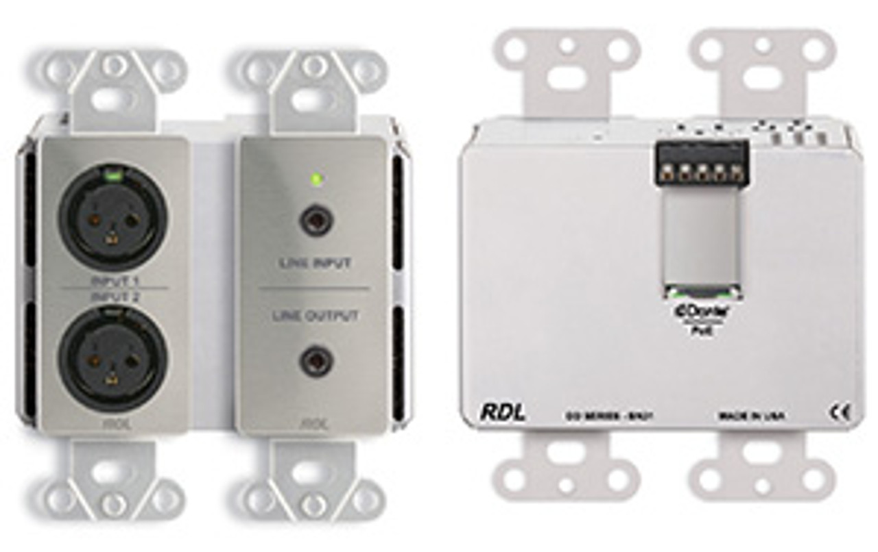 RDL DD-BN31 Wall-Mounted Bi-Directional Mic/Line Dante Interface 4 x 4