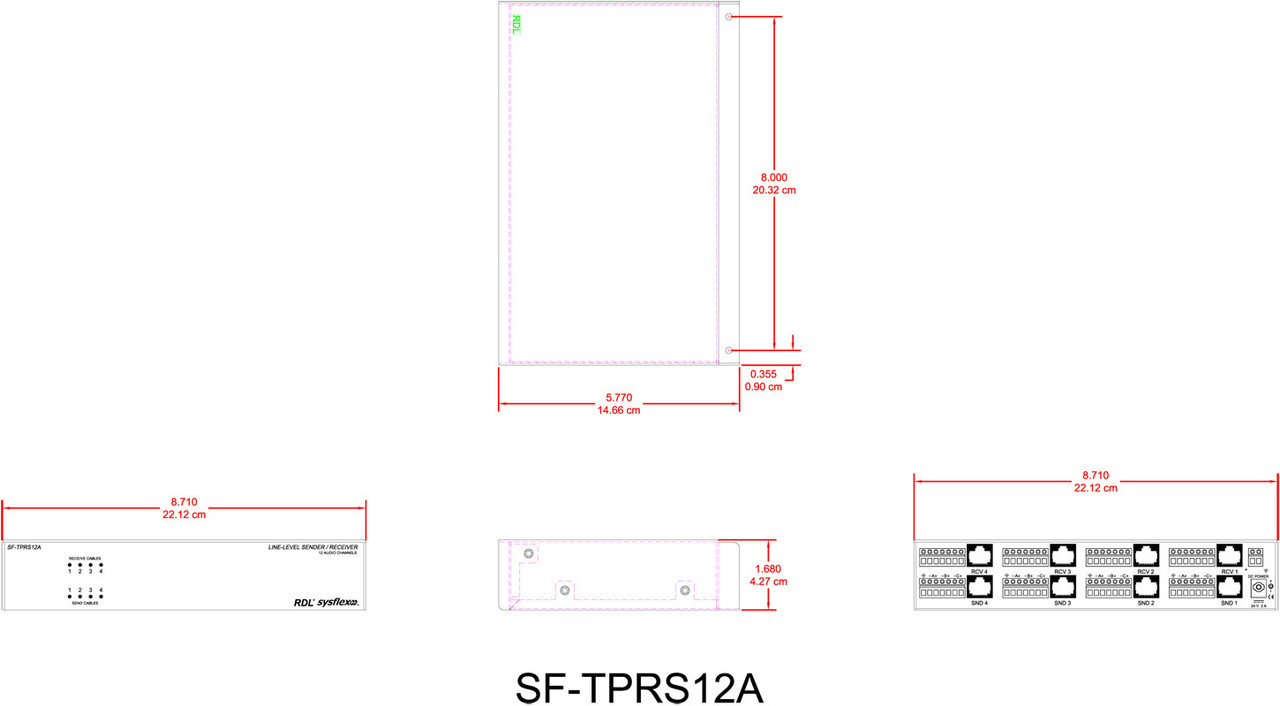 RDL SF-TPRS12A Line-Level Sender / Receiver (SF-TPRS12A)