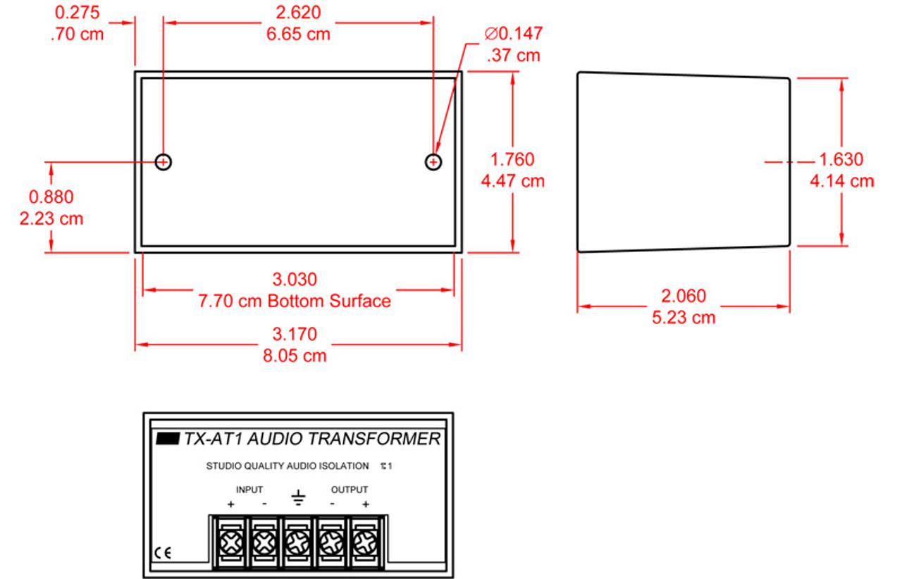 RDL TX-AT1 Audio Isolation Transformer - 600 Ω 1:1 (TX-AT1)
