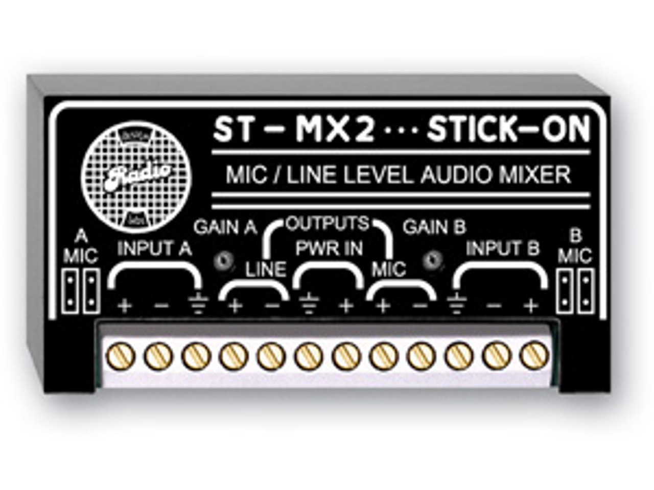 RDL ST-MX2 Two-Channel Audio Mixer with Mic/Line Inputs and Outputs (ST-MX2)