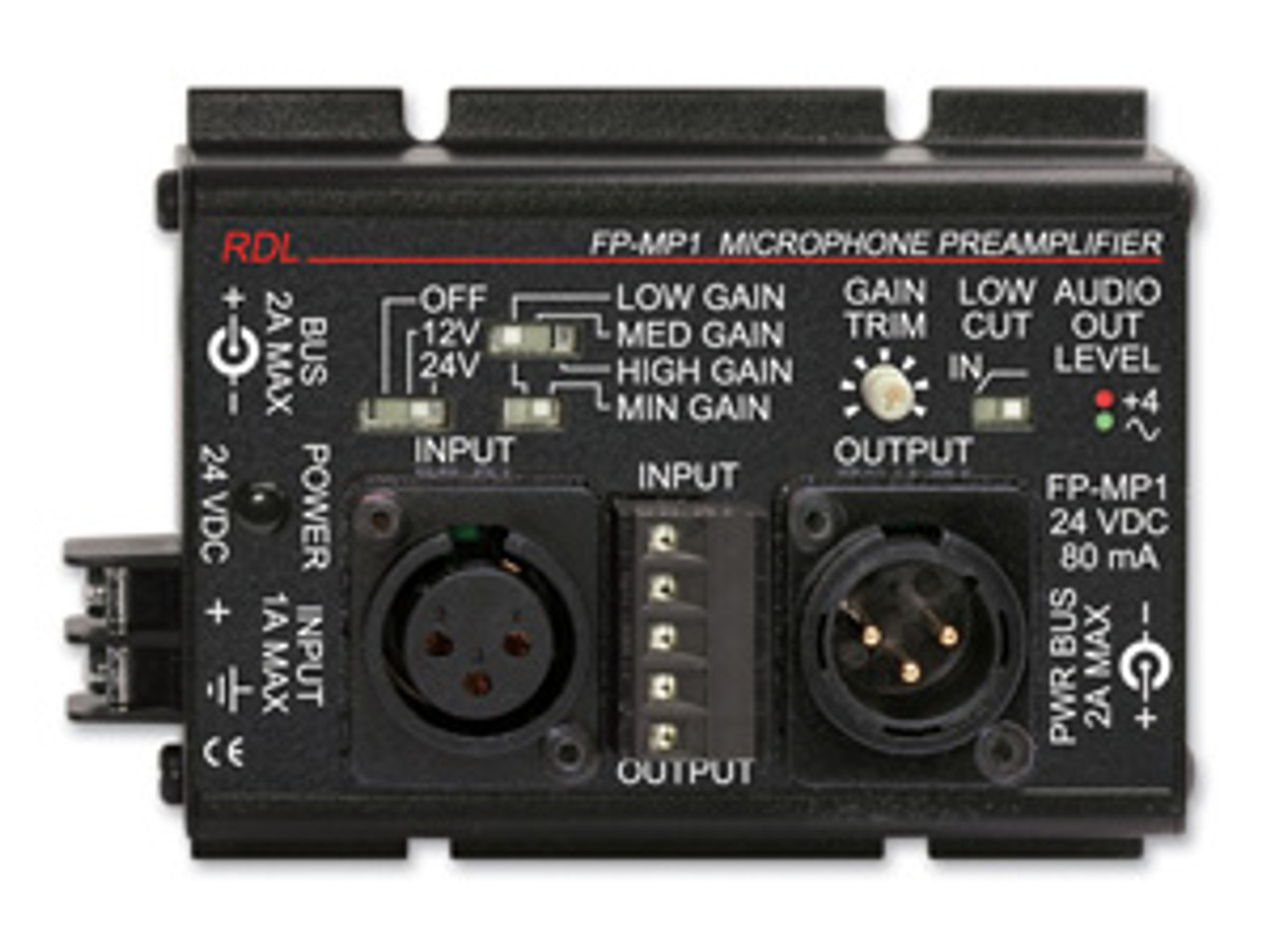 RDL FP-MP1 Studio Quality Microphone Preamplifier with Phantom - Terminal Block & XLR (FP-MP1)