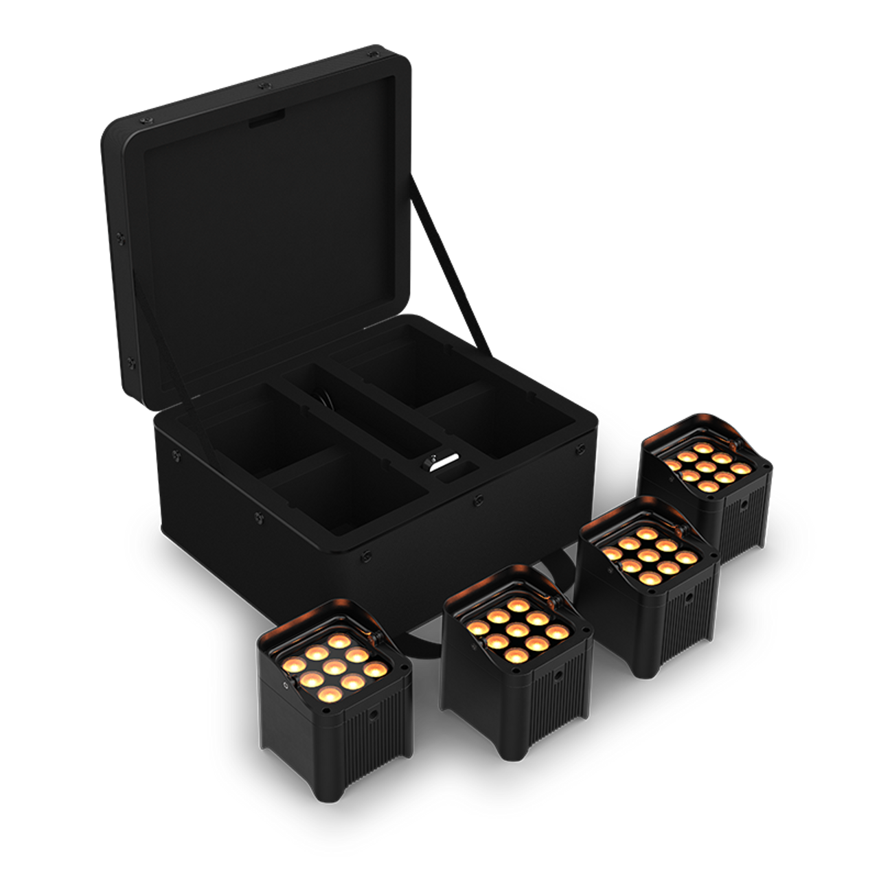 Chauvet DJ FREEDOMPARQ9X4 complete lighting kit that includes four Freedom Par Q9 (
