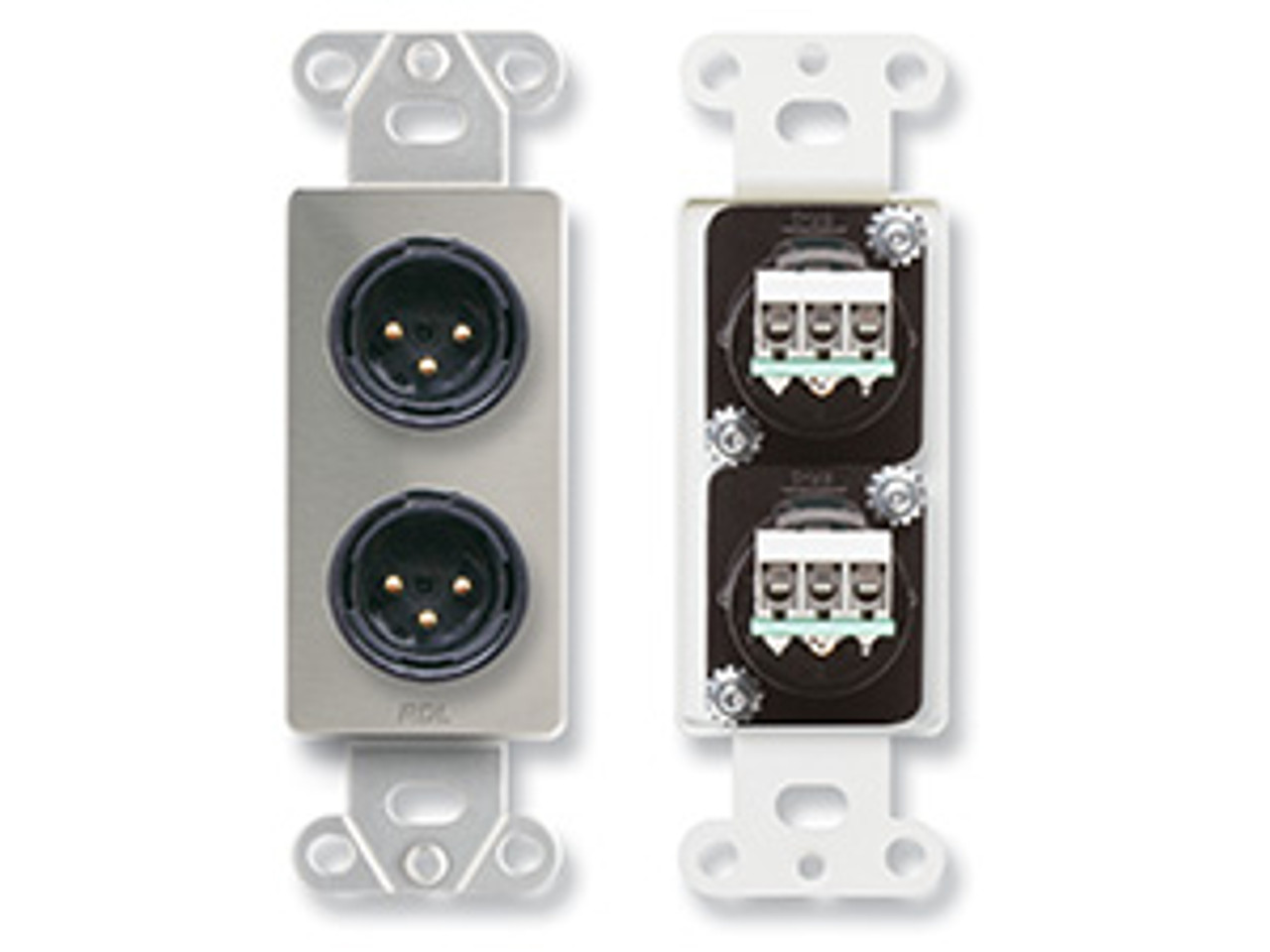 RDL DS-XLR2M Decora Wall Plate with Dual XLR Male Connectors (DS-XLR2M)