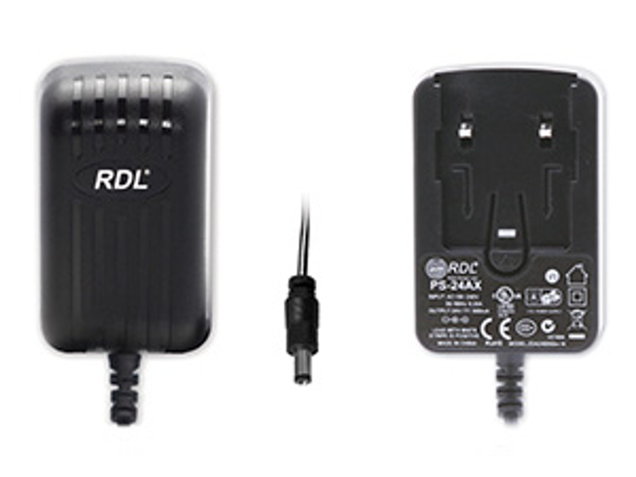 RDL PS-24AX 24 Vdc Switching Power Supply, Interchangeable AC Plug, 500 mA, dc Plug (PS-24AX)