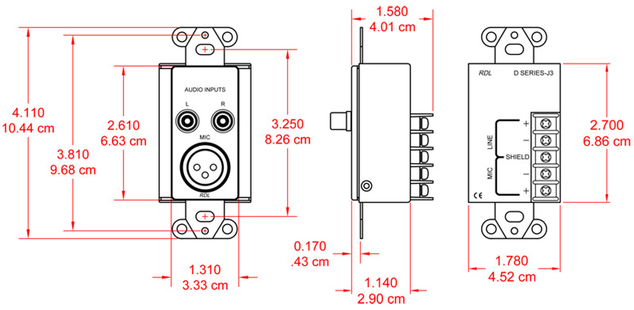 RDL DS-J3 Mic/Line Input Assembly (DS-J3)