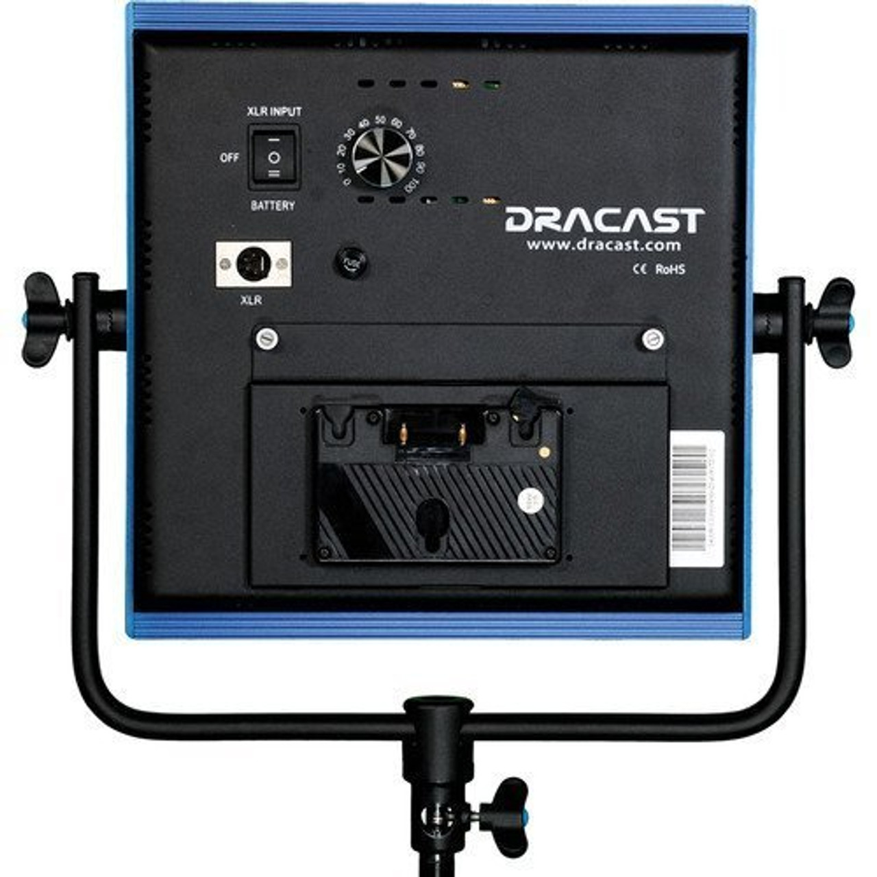 DRACO BROADCAST Pro Series LED1000 Daylight LED 2 Light Kit with Gold Mount Battery Plates and Light Stands