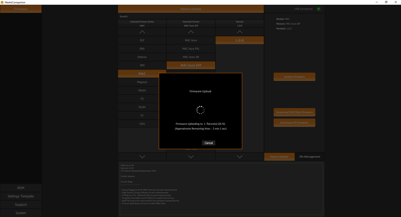 Martin Lighting Management and Firmware Upload Tool for all Martin Fixtures (91616091)