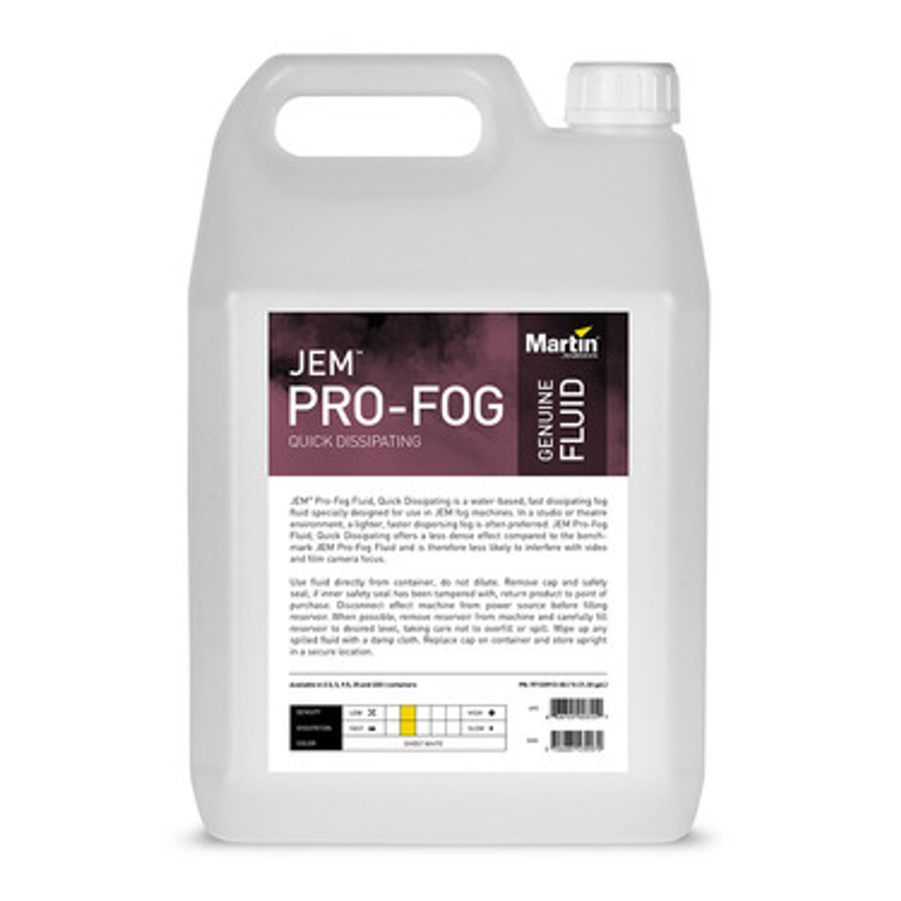 Martin Lighting JEM Pro-Fog Fluid, Quick Dissipating Premium Fog Fluid (97120832)